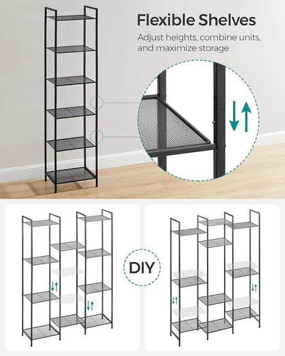 SONGMICS 6-Tier Storage Rack, Bathroom Shelf, Extendable Plant Stand - Image 6
