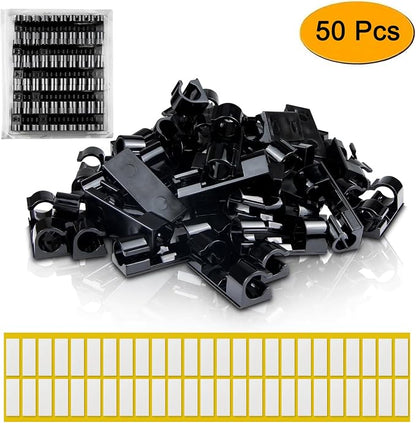 SOULWIT 50 Pcs Self Adhesive Cable Management Clips, Cable Organizers Sticky - Image 2