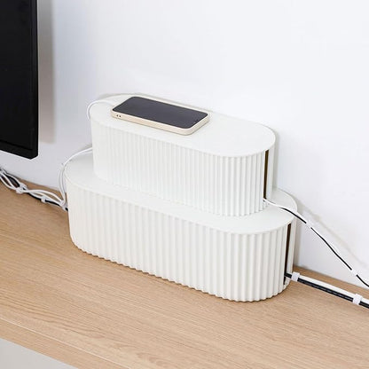 White Cable Management Box, Plastic Cable Box Organizer - Image 5