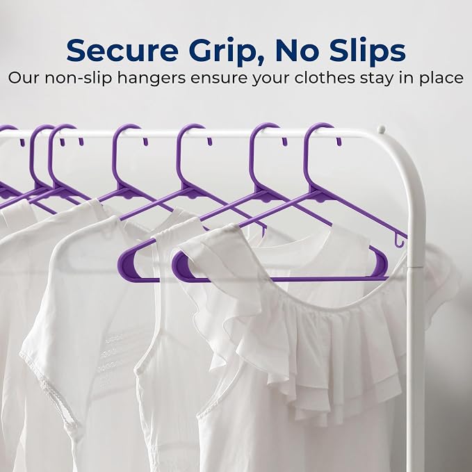 SereneLife 200 Pack Plastic Hangers, Space-Saving Closet Organizers, Durable - Image 3