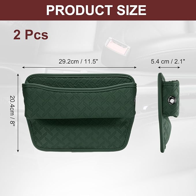 HARFINGTON 2pcs Car Seat Gap Filler Organizer 11.5 x 8 x 2.1 Inch Leather - Image 2