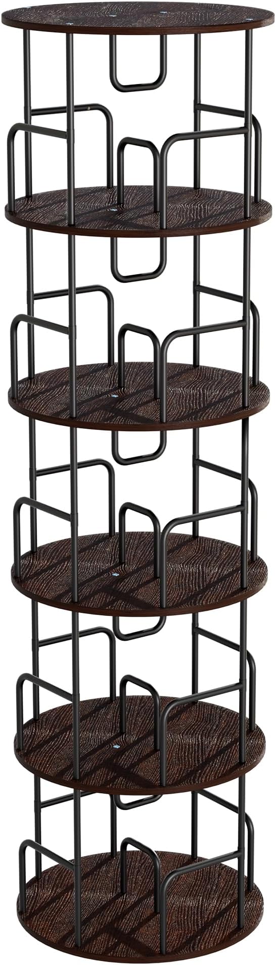 GDFStudio Rotating Bookshelf Tower, 5 Tier 360° Spinning Bookcase, Tall Narrow - Image 8