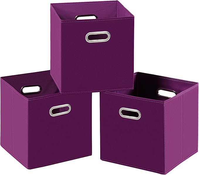 Fabric Cloth Storage Bins, Fabric Cube Bins Organizer by SEVENDOME