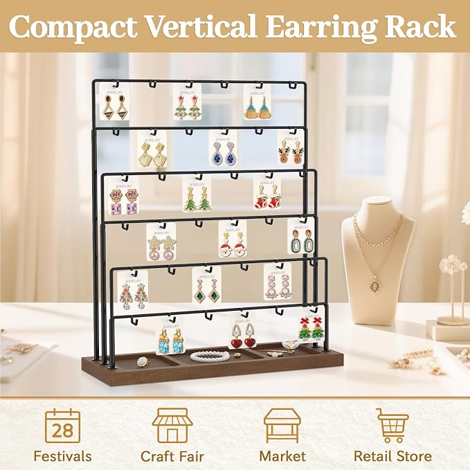 MODOWEY Earring Holder Organizer Display Rack - Image 5