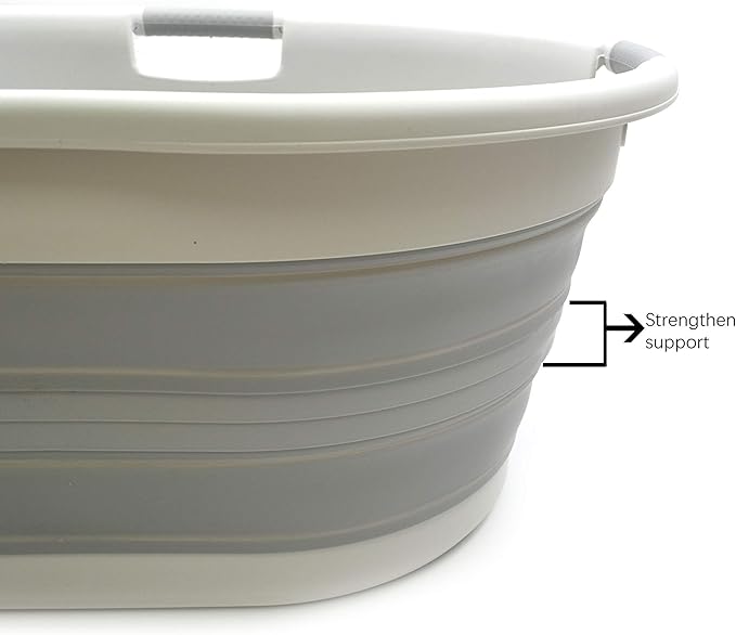 SAMMART 57L Collapsible 3-Handled Plastic Laundry Basket - Image 4