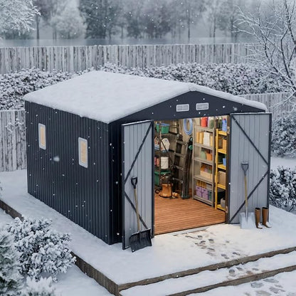 10x10 FT Metal Outdoor Storage Shed - Image 2
