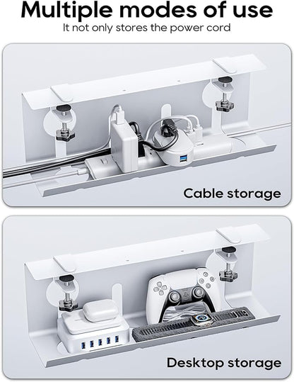 NODOCA No Drill Under Desk Cable Management Tray, Punch-Free Clamp on, Metal - Image 6