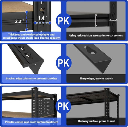 40''W Garage Storage Shelves, Storage Racks Shelving Units, Storage Shelves - Image 7