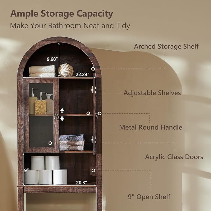 IFGET Arched Over The Toilet Storage Cabinet - Image 4