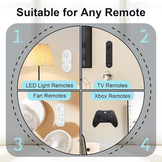 Magnetic Remote Control Holder Self-Adhesive Wall Mount, 6 Pack Upgraded - Image 6