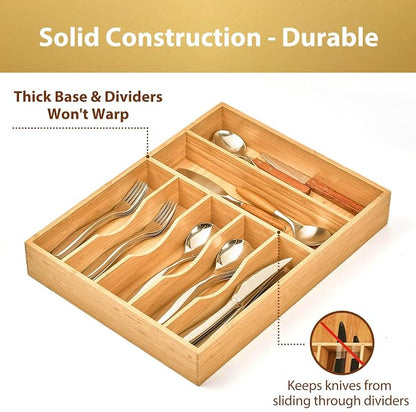 Umilife Kitchen Drawer Organizer, 12.5 Inch Silverware Utensil Tray Holder - Image 3