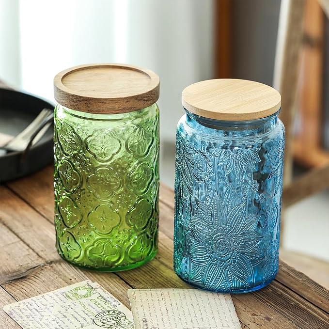 ANSQU 34oz Blue Glass Container, Candy Jar - Image 4