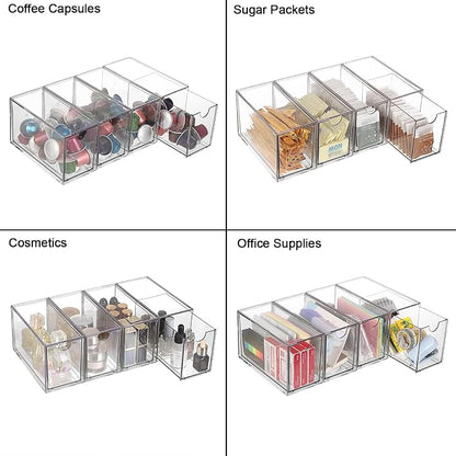 ELLDOO 4 Drawers Tea Bag Organizer, Coffee Pod Snack Storage - Image 4