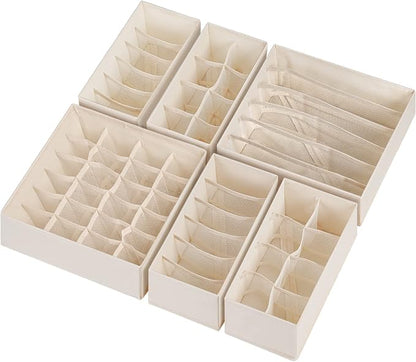 Criusia 6 Pack Sock Underwear Drawer Organizer Dividers, 58 Cell Foldable - Image 8