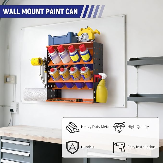 Wall Mount Spray Can Holder, Aerosol Spray Bottle Holder Storage Rack, - Image 2
