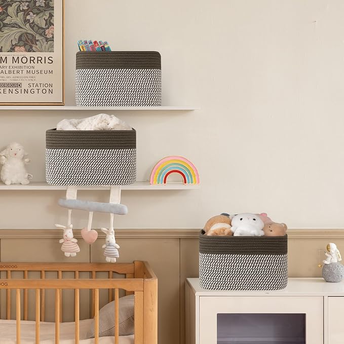 4 Pack Storage Baskets for Organizing, Woven Baskets for Shelves - Image 5