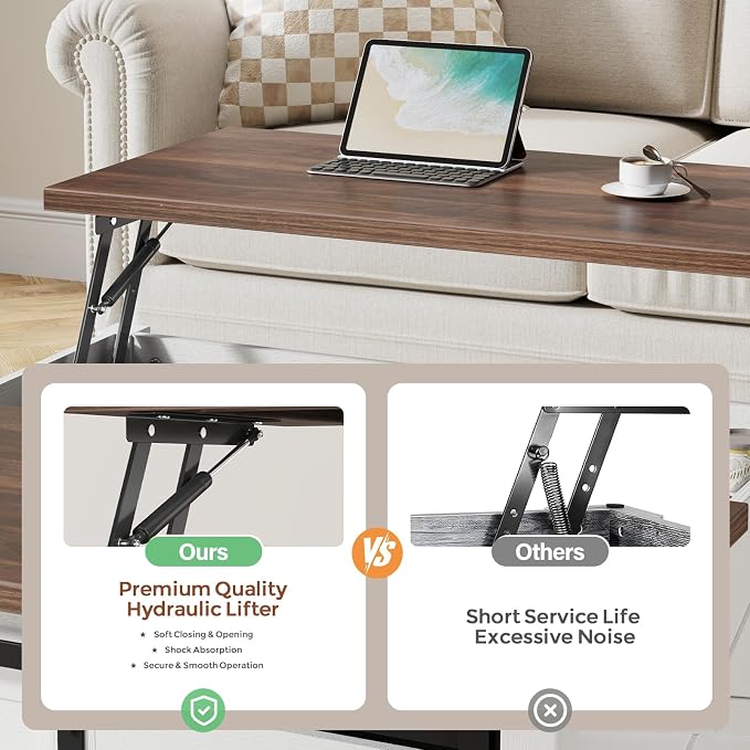 ALLSTAND 31.5" Lift Top Coffee Table - Image 3
