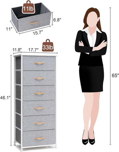 Tall 6-Drawer Fabric Dresser Tower - Image 3