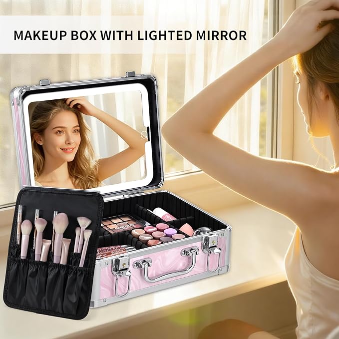 Makeup Case with LED Mirror - Image 2