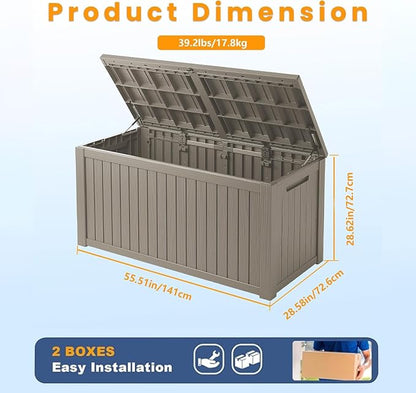 200 Gallon Outdoor Deck Box, Lockable Waterproof Outdoor Storage Boxes - Image 3