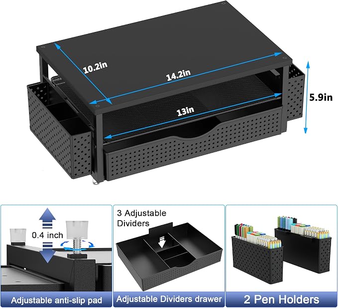 Spacrea Desk Organizer and Accessories, Computer Monitor Stand Riser - Image 5