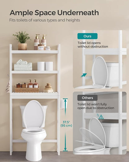 SONGMICS Over The Toilet Storage, 3-Tier Over Toilet Bathroom Organizer - Image 7