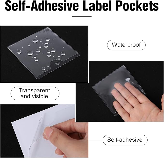52 Pack Self-Adhesive Index Card Pockets 3.5 x 3.5 in, And Library Cards; Easy - Image 4