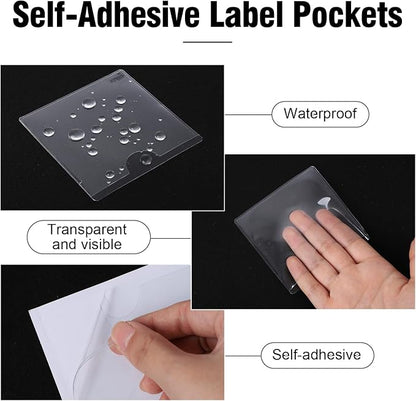 52 Pack Self-Adhesive Index Card Pockets 3.5 x 3.5 in, And Library Cards; Easy - Image 4