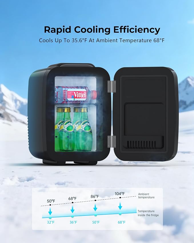 Mini Fridge, 4 Liter/6 Can Portable Refrigerator - Image 5