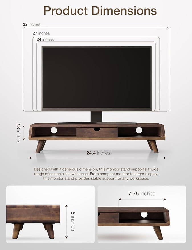 TINAMO Acacia Wood Monitor Stand - Image 2