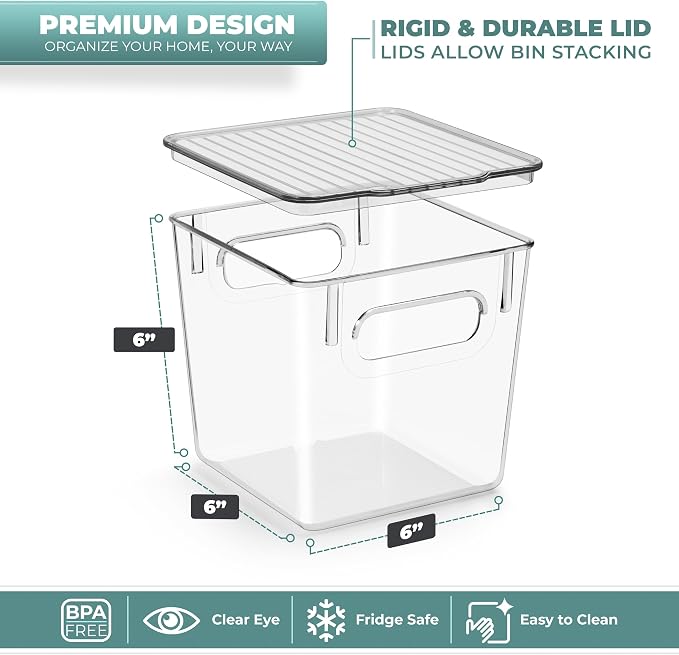 Sorbus Small Clear Plastic Storage Bins - Image 2
