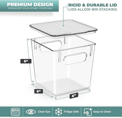 Sorbus Small Clear Plastic Storage Bins - Image 2