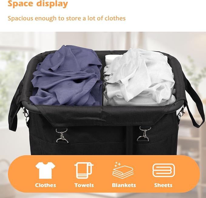 Longzhuo 47.55 Gal Rolling Laundry Basket - Image 6