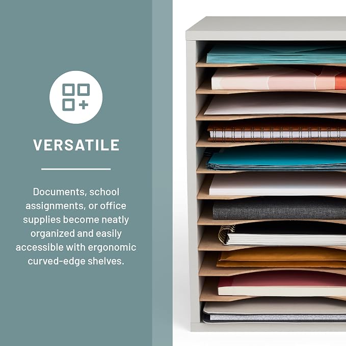 Safco Vertical Literature Organizer, 11 Compartments, Office and Classroom - Image 4