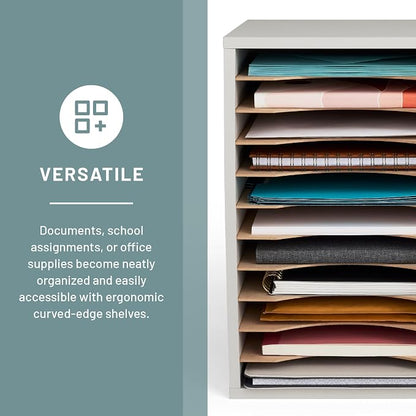 Safco Vertical Literature Organizer, 11 Compartments, Office and Classroom - Image 4