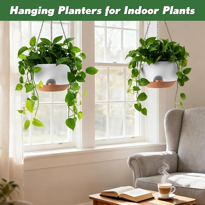 13-inch Oversized Hanging Planter Set of Two, Planters - Image 4