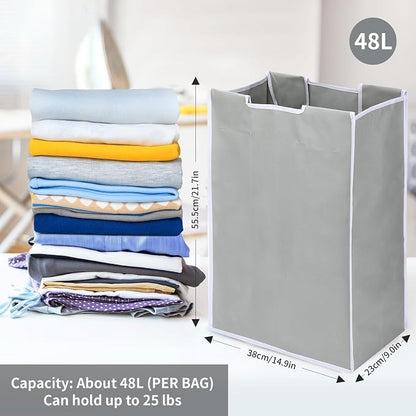 3 Bag Laundry Sorter Replacement Bags, Augot Large Hamper Cart Removable - Image 3