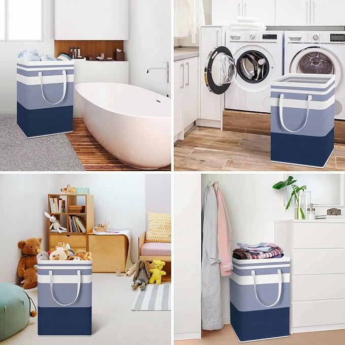 HomeHacks 2-Pack Large Laundry Basket, Waterproof, Freestanding Laundry Hamper - Image 6