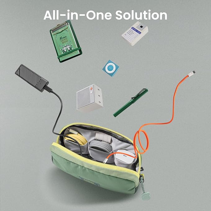 tomtoc Electronics Organizer Travel Case Performance, Cable Tech Pouch | Water - Image 3