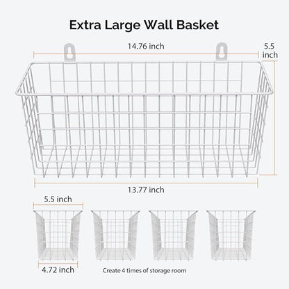 MaraFansie Wire Basket 4-Pack Hanging Wall Organizer Cabinet Storage Basket - Image 2