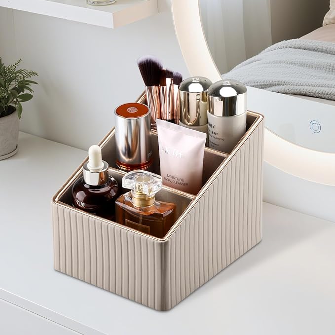 KINGFOM 3 Slot PU Leather Remote Controller Holder, Home Sundries Storage Box - Image 7