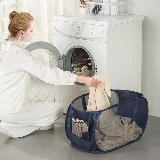 Sturdy Mesh Laundry Hamper Basket Bag, Pop up Basket - Image 2