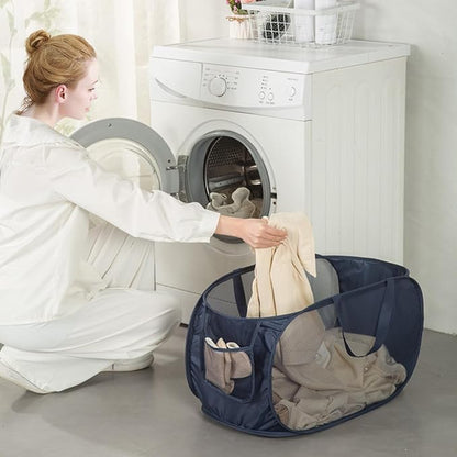 HONOMA Sturdy Mesh Laundry Hamper Basket Bag, Pop up Basket - Image 2