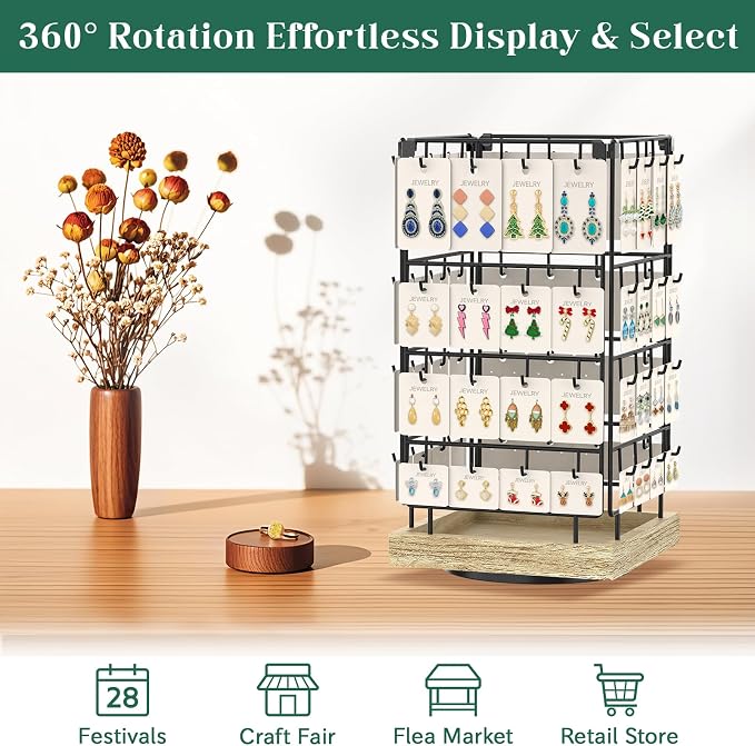 EsLuker.ly Rotating Earring Display Holder Stand - Image 6