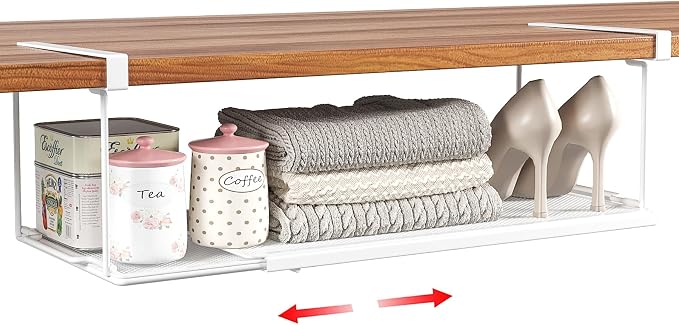 Expandable Under Cabinet Shelf, Extendable Under Shelf Storage by SHINEWON