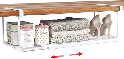 Expandable Under Cabinet Shelf, Extendable Under Shelf Storage by SHINEWON