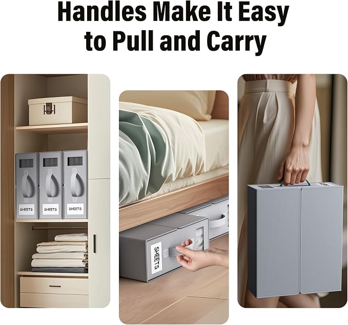 Bed Sheet Organizers and Storage, Foldable Fabric Storage Bins - Image 2