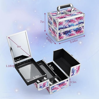 Joligrace Unicorn Makeup Case Oragnizer Portable Travel Makeup Train case 2 - Image 4