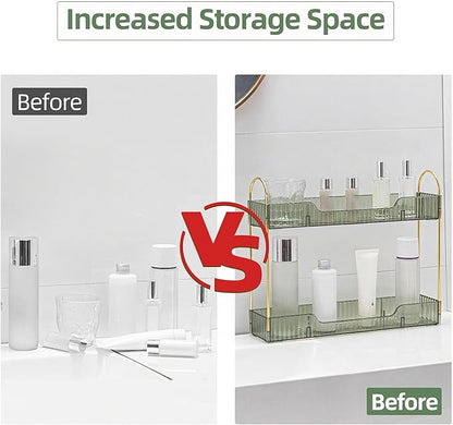 Bathroom Countertop Organizer, 2-Tier Slim Vanity Storage Rack - Image 5