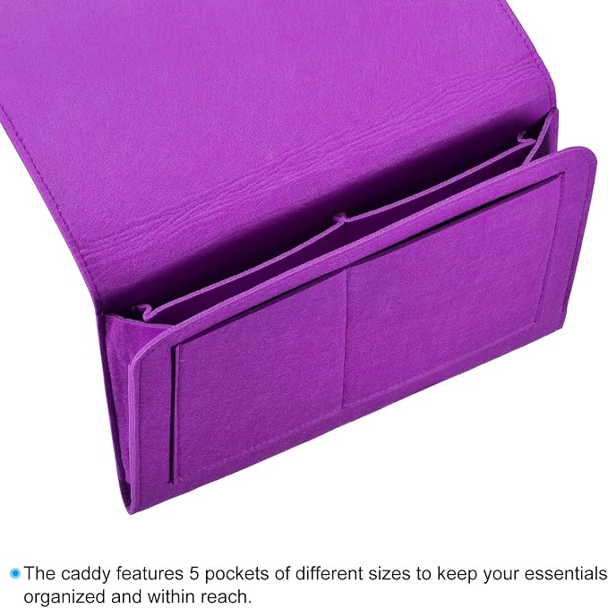 PATIKIL 13in Bedside Caddy, Bed Caddy Bedside Organizer Hanging Soft Felt 5 - Image 3